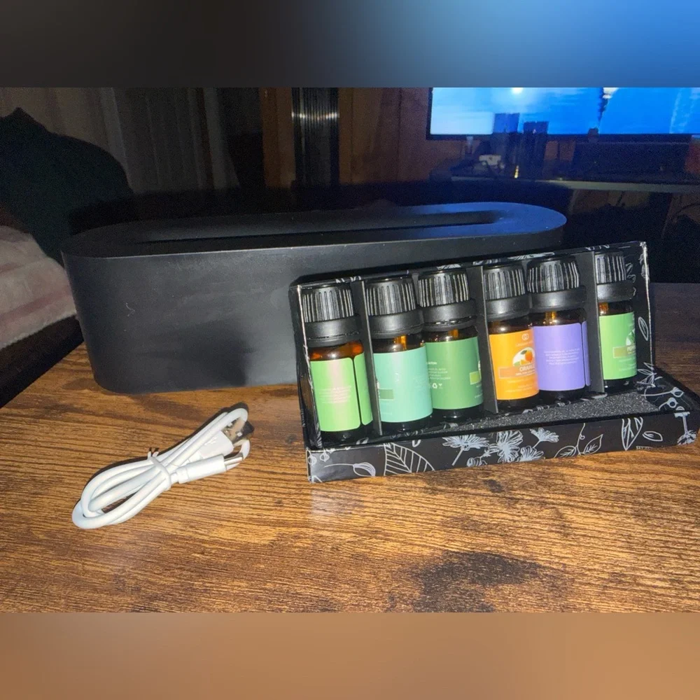 Flame Stimulation Diffuser USB (Black) & Laguna Moon essential oil set